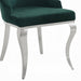 Dekel Green Fabric & Stainless Steel Side Chair - Marjories Furniture (Las Vegas, NV)