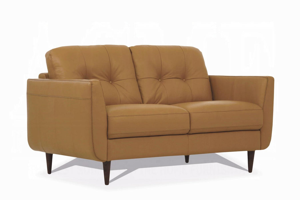 Radwan Camel Leather Loveseat - Marjories Furniture (Las Vegas, NV)