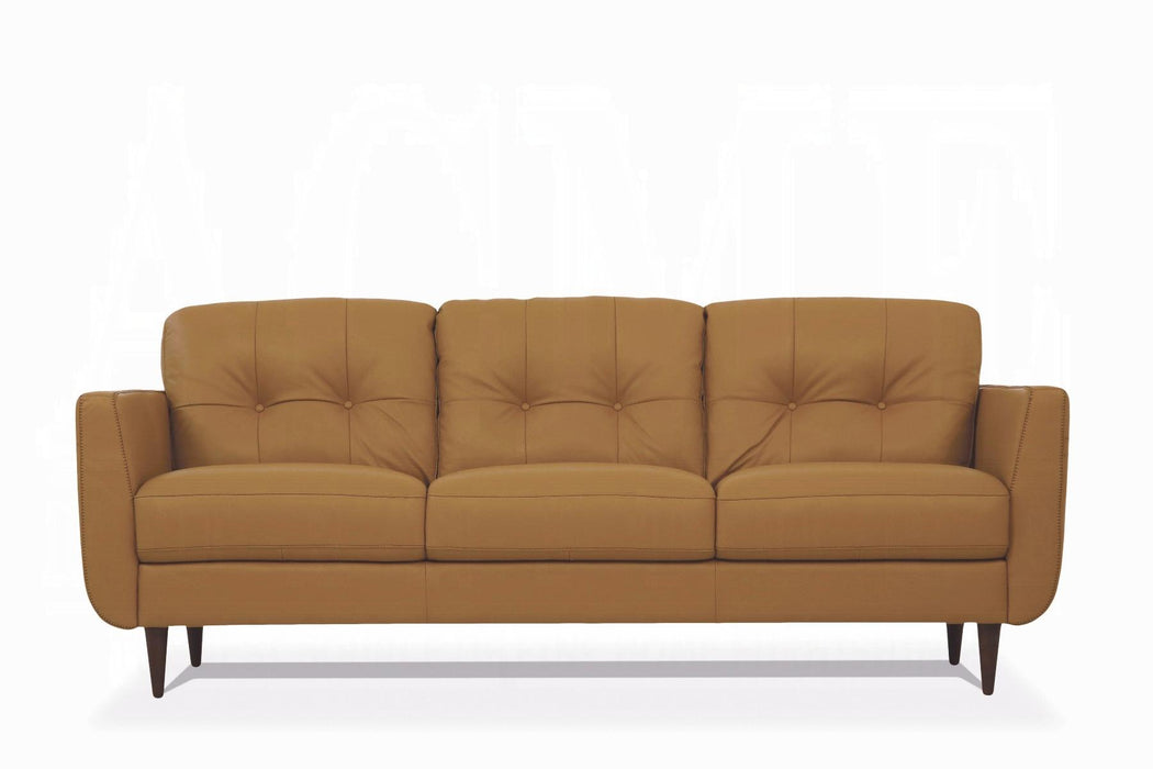 Radwan Camel Leather Sofa - Marjories Furniture (Las Vegas, NV)
