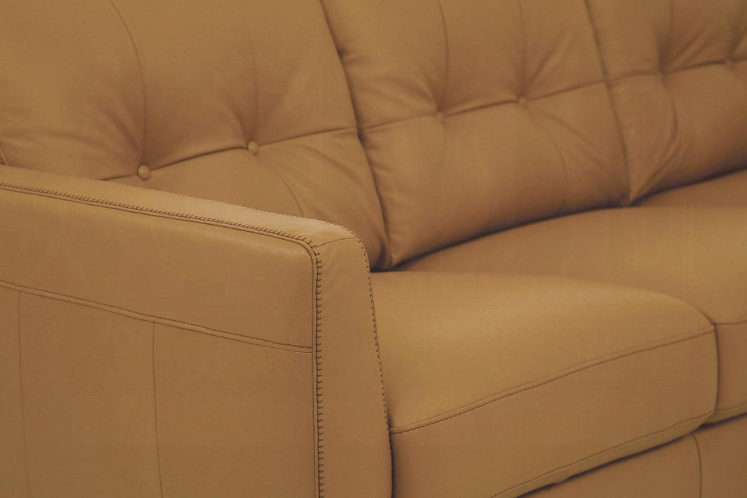 Radwan Camel Leather Sofa - Marjories Furniture (Las Vegas, NV)