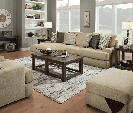 Vassenia 2-Tone Latte Chenille Modular - RF Sofa - Marjories Furniture (Las Vegas, NV)