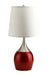 Willow Brushed Silver, Red Table Lamp - Marjories Furniture (Las Vegas, NV)
