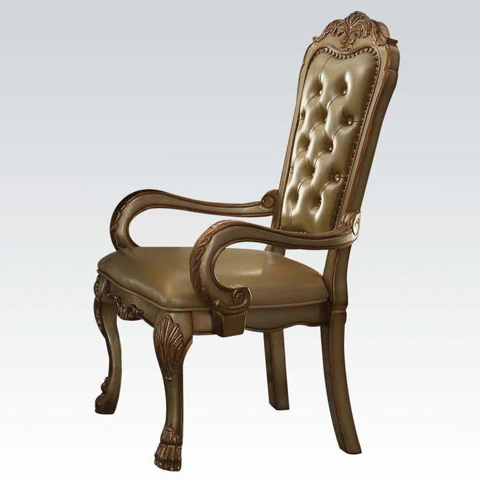 Acme Dresden Arm Chair in Gold Patina (Set of 2) 63154 - Marjories Furniture (Las Vegas, NV)