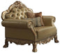 Acme Dresden Chair w/ 2 Pillows in Gold Patina 53162 - Marjories Furniture (Las Vegas, NV)