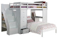 Acme Freya Loft Bed with Bookcase Ladder in White 37145 - Marjories Furniture (Las Vegas, NV)