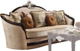 Acme Furniture Ernestine Loveseat with 6 Pillows in Tan and Black 52111 - Marjories Furniture (Las Vegas, NV)