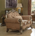 Acme Ragenardus Chair with 1 Pillow in Fabric & Vintage Oak 56032 - Marjories Furniture (Las Vegas, NV)