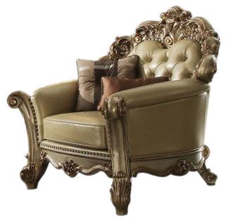 Acme Vendome Chair w/ 2 Pillows in Gold Patina 53002 - Marjories Furniture (Las Vegas, NV)