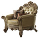 Acme Vendome Chair w/ 2 Pillows in Gold Patina 53002 - Marjories Furniture (Las Vegas, NV)