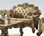 Acme Vendome Loveseat w/ 3 Pillows in Gold Patina 53001 - Marjories Furniture (Las Vegas, NV)