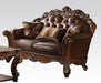 Acme Vendome Loveseat with 2 Pillows in Cherry 52002 - Marjories Furniture (Las Vegas, NV)