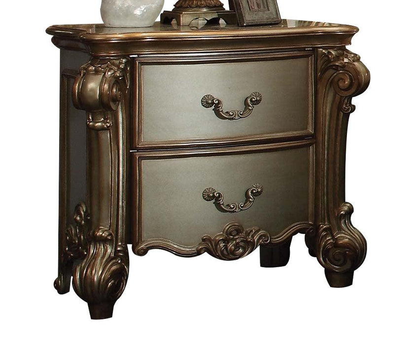 Acme Vendome Nightstand in Gold Patina 23003 - Marjories Furniture (Las Vegas, NV)