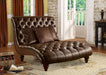 Anondale 2-Tone Brown PU Chaise & 3Pillows - Marjories Furniture (Las Vegas, NV)