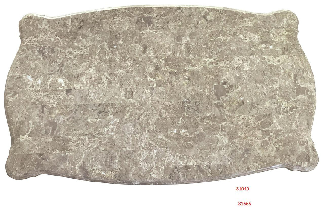 Bently Marble & Champagne Coffee Table - Marjories Furniture (Las Vegas, NV)