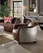 Brancaster Retro Brown Top Grain Leather & Aluminum Chair - Marjories Furniture (Las Vegas, NV)
