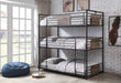 Brantley Sandy Black & Dark Bronze Hand-Brushed Bunk Bed (Triple Twin) - Marjories Furniture (Las Vegas, NV)