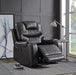 Braylon Magnetite PU Recliner (Motion) - Marjories Furniture (Las Vegas, NV)