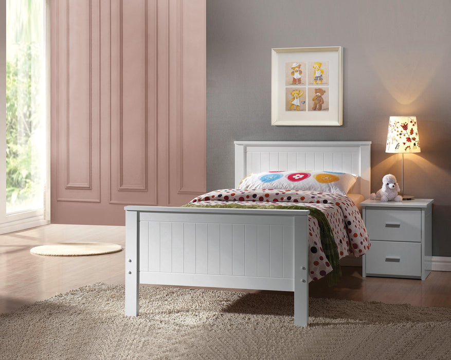 Bungalow White Twin Bed - Marjories Furniture (Las Vegas, NV)