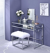 Carenze II White Faux Fur & Chrome Vanity Set - Marjories Furniture (Las Vegas, NV)