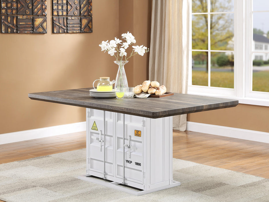 Cargo Antique Walnut & White Dining Table - Marjories Furniture (Las Vegas, NV)