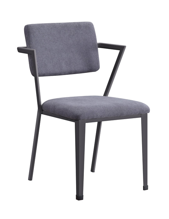 Cargo Gray Fabric & Gunmetal Chair - Marjories Furniture (Las Vegas, NV)