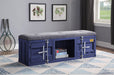 Cargo Gray Fabric & Blue Bench (Storage) - Marjories Furniture (Las Vegas, NV)