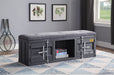 Cargo Gray Fabric & Gunmetal Bench (Storage) - Marjories Furniture (Las Vegas, NV)