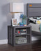 Cargo Gunmetal Nightstand (USB) - Marjories Furniture (Las Vegas, NV)