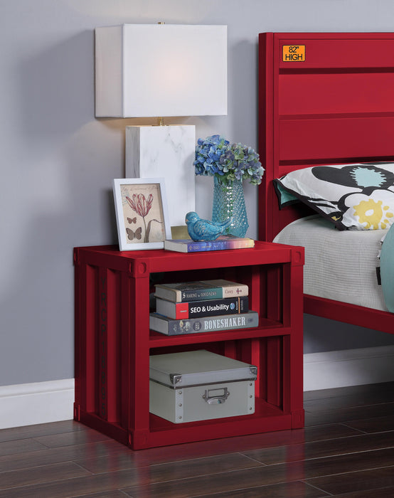 Cargo Red Nightstand (USB) - Marjories Furniture (Las Vegas, NV)