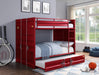 Cargo Red Bunk Bed (Full/Full) - Marjories Furniture (Las Vegas, NV)