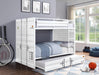 Cargo White Bunk Bed (Full/Full) - Marjories Furniture (Las Vegas, NV)