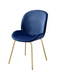 Chuchip Blue Velvet & Gold Side Chair - Marjories Furniture (Las Vegas, NV)