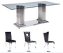 Cyrene Stainless Steel & Clear Glass Dining Table - Marjories Furniture (Las Vegas, NV)