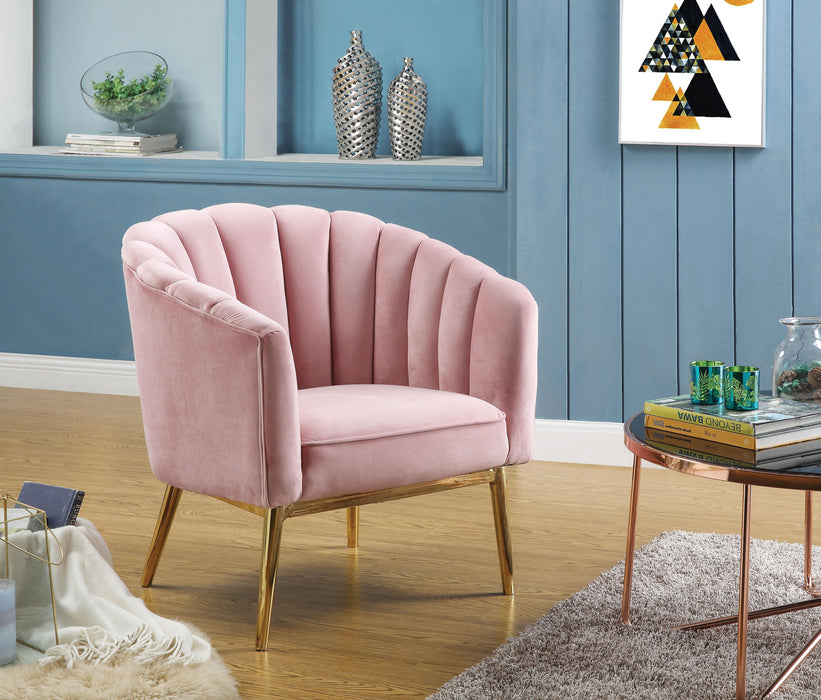 Colla Blush Pink Velvet & Gold Accent Chair - Marjories Furniture (Las Vegas, NV)