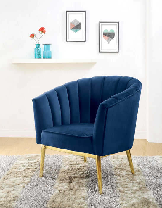 Colla Midnight Blue Velvet & Gold Accent Chair - Marjories Furniture (Las Vegas, NV)