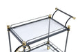 Cyrus Black/Gold & Clear Glass Serving Cart - Marjories Furniture (Las Vegas, NV)