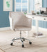 Cosgair Champagne Velvet & Chrome Office Chair - Marjories Furniture (Las Vegas, NV)