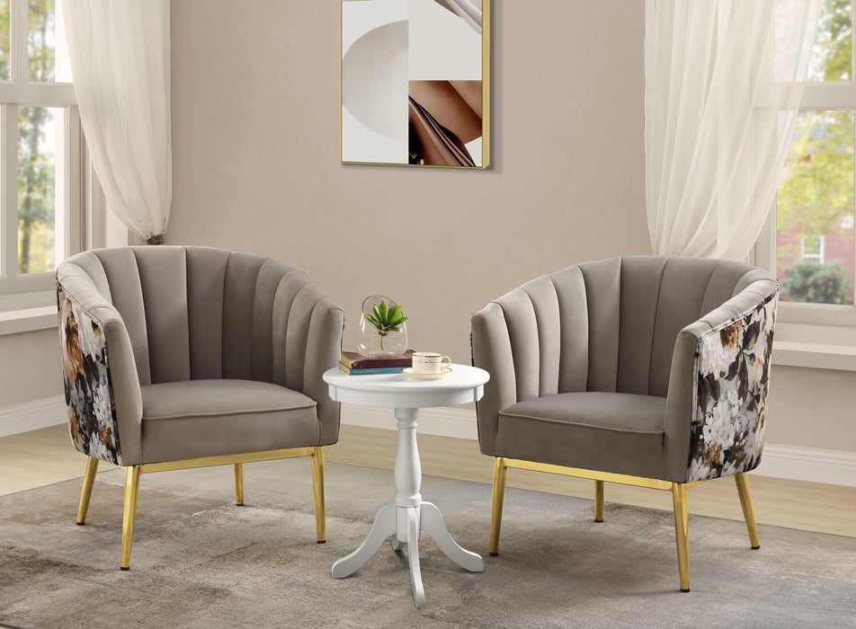 Colla Black Velvet & Gold Accent Chair - Marjories Furniture (Las Vegas, NV)