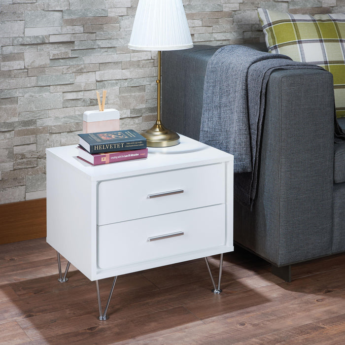 Deoss White Accent Table - Marjories Furniture (Las Vegas, NV)