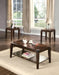 Docila Walnut Coffee/End Table Set (3Pc Pk) - Marjories Furniture (Las Vegas, NV)