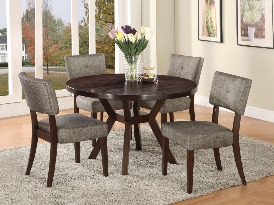 Drake Gray Fabric & Espresso Side Chair - Marjories Furniture (Las Vegas, NV)