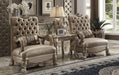 Dresden Bone Velvet & Gold Patina Chair & 1 Pillow - Marjories Furniture (Las Vegas, NV)