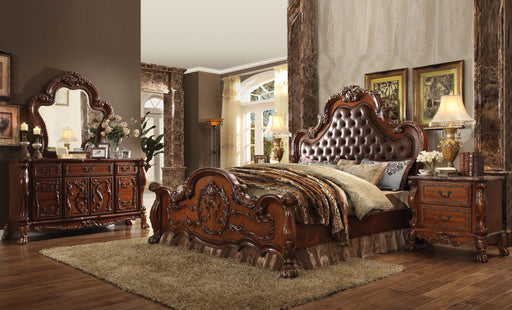 Dresden PU & Cherry Oak Eastern King Bed - Marjories Furniture (Las Vegas, NV)