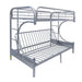 Eclipse Silver Bunk Bed (Twin/Full/Futon) - Marjories Furniture (Las Vegas, NV)