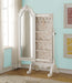 Edalene Pearl White Jewelry Armoire (Cheval) - Marjories Furniture (Las Vegas, NV)