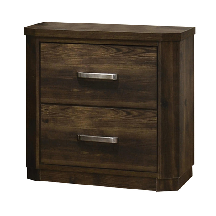 Elettra Rustic Walnut Nightstand - Marjories Furniture (Las Vegas, NV)