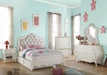 Edalene PU & Pearl White Full Bed - Marjories Furniture (Las Vegas, NV)