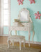 Edalene Pearl White Vanity & Mirror - Marjories Furniture (Las Vegas, NV)
