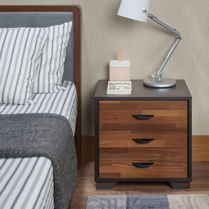 Eloy Walnut & Espresso Accent Table - Marjories Furniture (Las Vegas, NV)