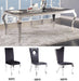 Fabiola Stainless Steel & Black Glass Dining Table - Marjories Furniture (Las Vegas, NV)